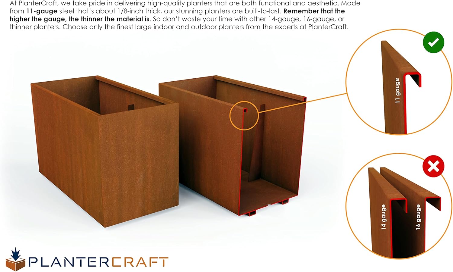 Large Rectangular Planters for Outdoor Plants - 48x12x36 Inch Corten Steel Planter, Extra Large Outdoor Planter Box for Patio Privacy Screen, Metal Planter Rectangle