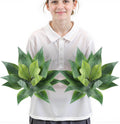 Velener Artificial Outdoor Agave Plants, Outdoor Faux Plants with Broad Leaves, Small Size UV Resistant Fake Agave Plants for Indoor and Outdoor Decor(14 Inch)-2 Pack