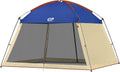 CAMPROS CP Screen House Room with 1 Side Wind/Sun Panel Canopy Tent Camping Tent Screen Shelter Gazebos for Patios Outdoor Camping Activities, 12'X12'X92in(H) - Blue