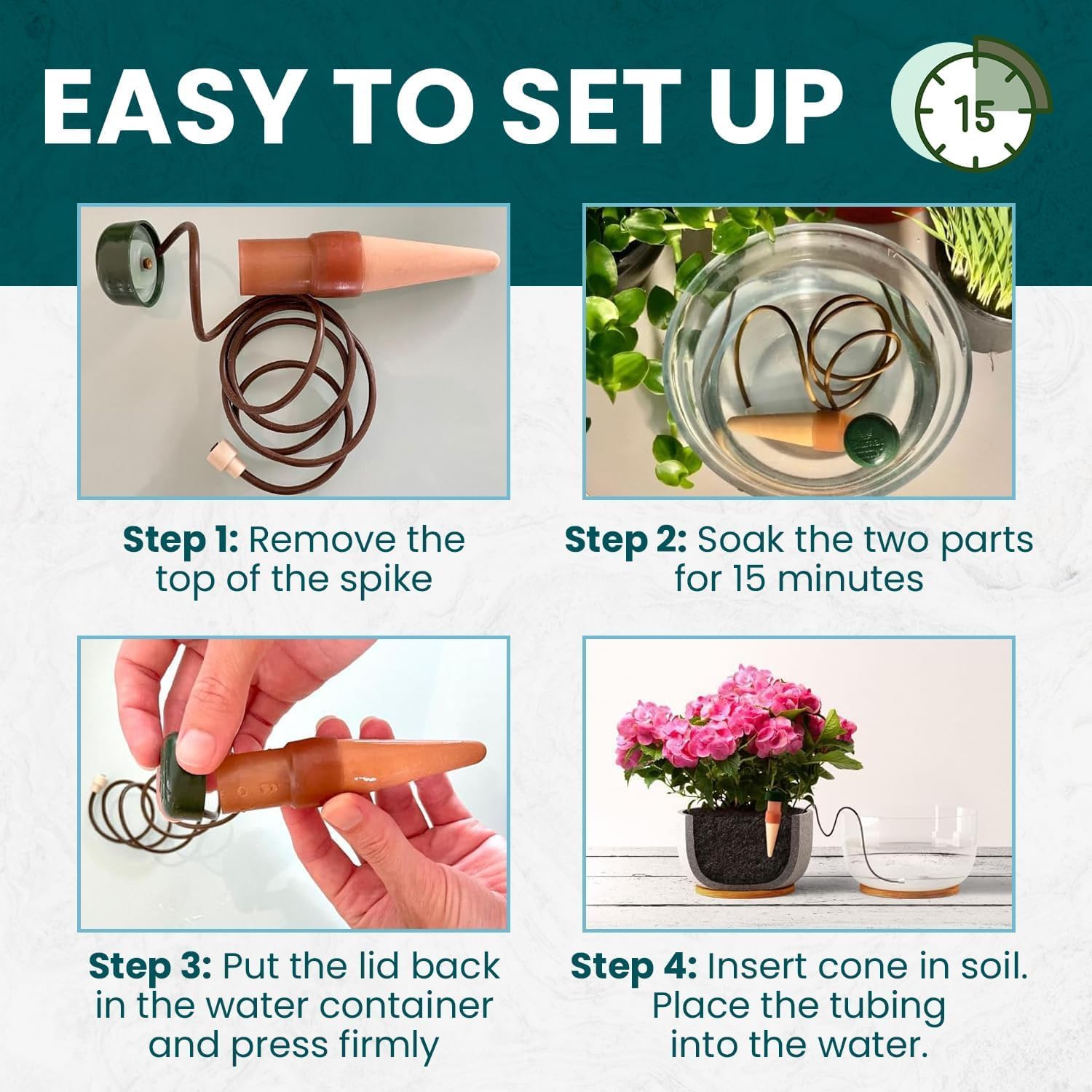 Blumat Classic Plant Watering Stakes (6 Pack) (with Adapter)