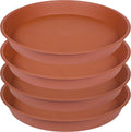 4 Pack of 16 inch Plant Saucer, Heavy Duty Plastic Saucer 16" Round, Plant Trays for Pots, Flower Plant Saucers for Indoors, Plant Trays for Planter 14"/15"/16" (16 inch, Terracotta)