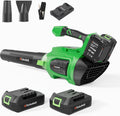 Leaf Blower, 20V Cordless Electric Blower with 2 * 5.0Ah Batteries and 1 Hour Fast Charger, Lightweight Leaf Blower for Patio Cleaning, Lawn Care, Blowing Fallen Leaves and Dust