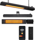 Ceiling Electric Outdoor Heater Wall-Mounted Hanging Patio 1500W Infrared 9 Heat Levels, 24H Timers, 1s Heating Carbon Fiber Tube Wall Heater for Gazebo, Balcony