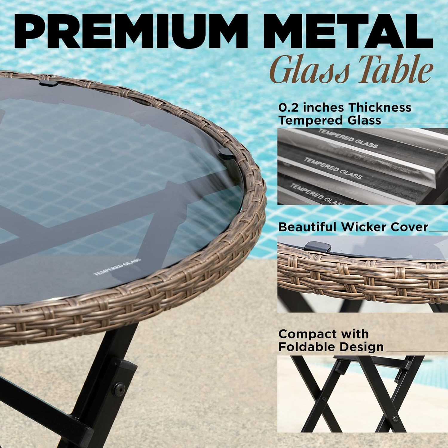 IDZO Metal Wicker Bistro Set with Round Table