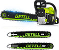 Professional 58cc Gas Powered Chainsaw with Quick-Switch Dual Bar 18/20 Inch System – Heavy Duty Chain Saw with Easy-Start for Tree Cutting, Limbing & Farm Use (GEL9901)