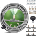 30 Pcs Misting Cooling System, Outdoor Misting System for Patio, 25 FT Misting Line Plastic Adapter, Outdoor Mister System for Patio, Garden, Trampoline, Greenhouse