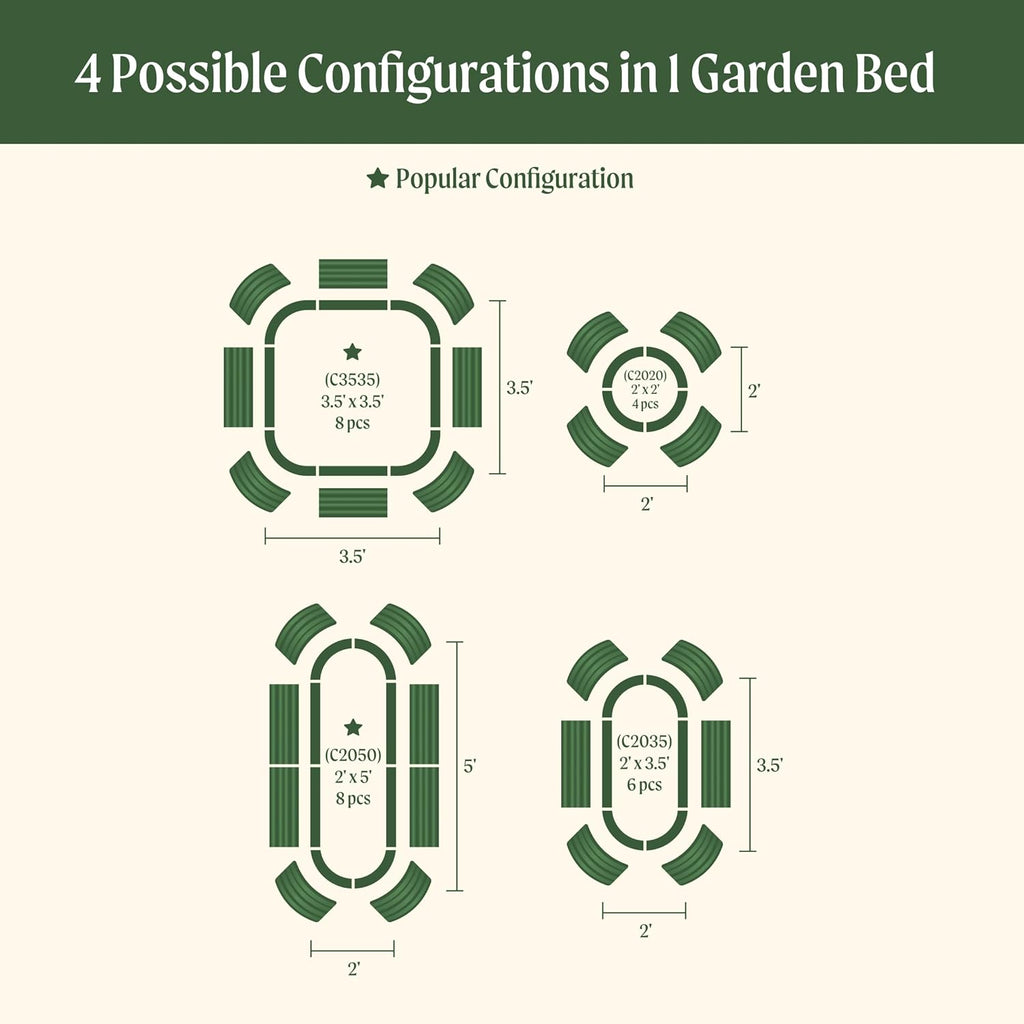 Vego garden 26" Extra Tall Raised Garden Bed Kits, 4 in 1 Modular Raised Planter Box for Vegetables Flowers Fruits Oval Metal Raised Garden-Modern Gray