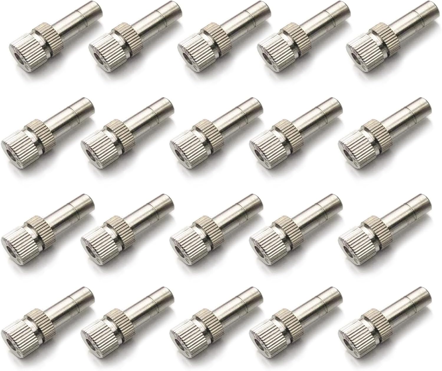 20pcs Brass Mister Nozzles, 6mm Misting Nozzles for Outdoor Cooling System, Landscaping, Air Humidification, Greenhouse Irrigation (without Filter, 0.006"/0.15mm Orifice)