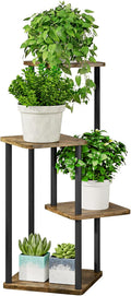 AZERPIAN Plant Stand 4 Tier Indoor Metal Flower Shelf for Multiple Plants Corner Tall Flower Holders for Patio Garden Living Room Balcony Bedroom, Black (4 Tier-Black)