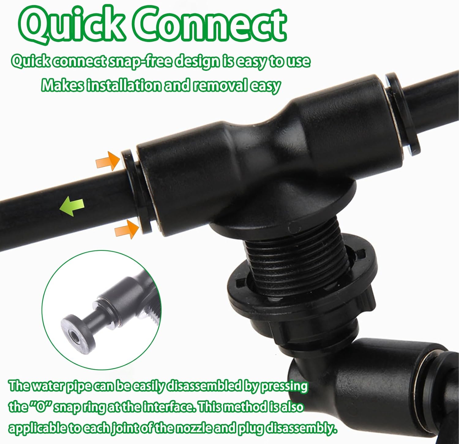 Reptile Mister Nozzles - T Double Misting Assembly, 1/4'' Misting Nozzles for Terrarium, Paludarium, Vivarium, Plants, Amphibians, and Reptile Tanks