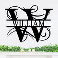 Personalized Metal Name Signs, Split Letter Monogram Wall Decor, Custom Last Name Sign, Family Name Sign for Outdoor, Personalized Wedding Gift, Garden Decor, Metal Wall Art, Housewarming Gift (MonogramDesign_6)