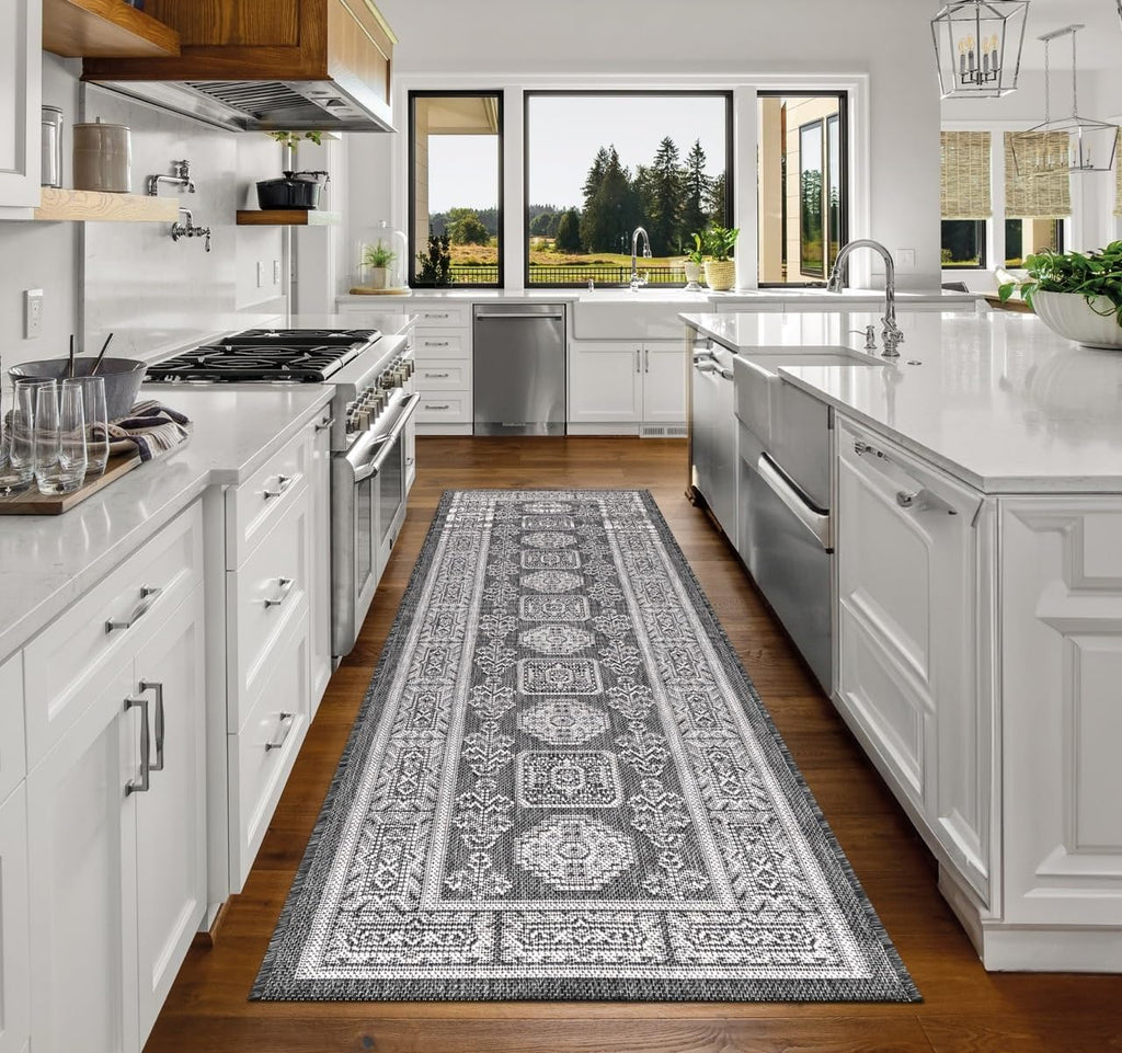 Keen Home Design Terrace Outdoor Runner Rug - 2x12 Washable Indoor/Outdoor Rug for Patio, Kitchen, Balcony, Beach, Garden, Deck and Porch, Size: 2'2"x11'10"