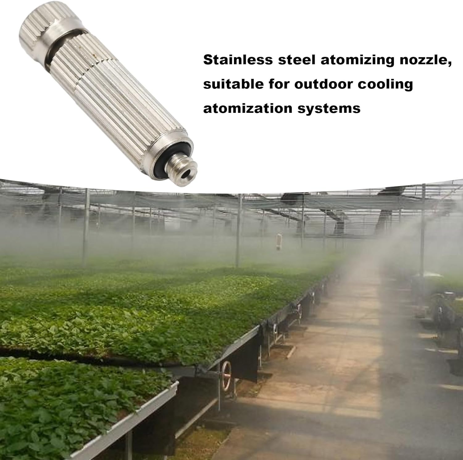 10 Pcs Stainless Steel Misting Nozzles For Outdoor Cooling Misting System, High Pressure Anti Drip Cleanable, 3/16" Thread (0.6mm)