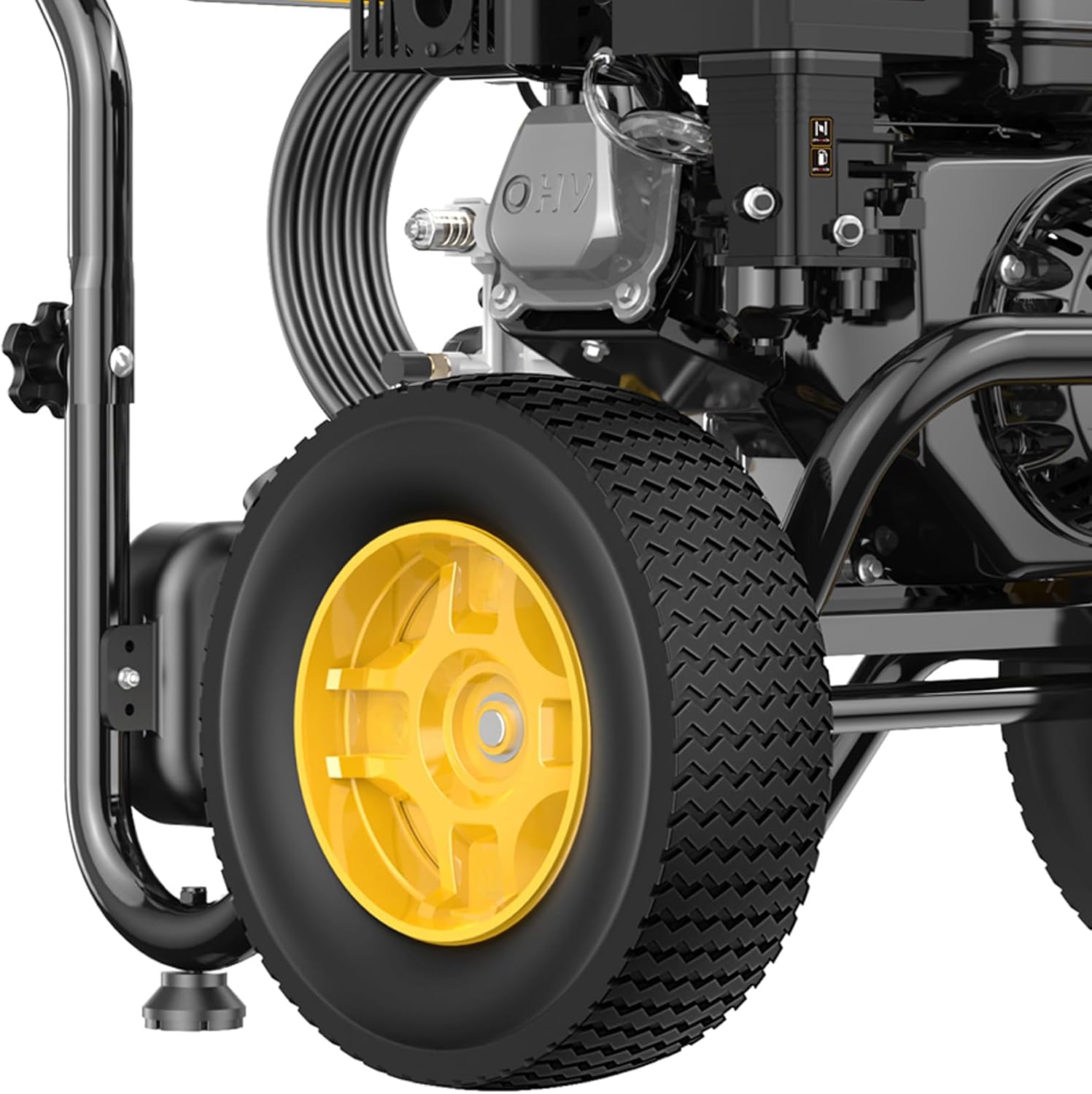 BLUBERY 3600 PSI Gas Pressure Washer, 2.7 GPM Heavy Duty High Power Washer, 30Ft Pressure Hose&Soap Tank,5 Pressure Nozzles,Black