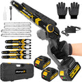 8" & 6" Mini Chainsaw Brushless, 2025 Upgraded 2x4.0AH Battery Portable Handheld Small Cordless Saw with 4 x Guide Plate, Electric Hand Saw Motosierra for Wood/Tree Cutting Gardening Pruning