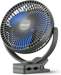 Koonie 10000mAh Rechargeable Portable 8-Inch Clip-on Fan, USB Car Fan 4 Speeds, Sturdy Clamp for Office Desk, Golf Cart, Stroller, Outdoor, Travel, Camping, Tent, Gym, Treadmill