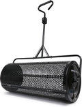 Compost Spreader 36 Inch Towable Peat Moss Spreader with Installation Support Accessories, Metal Mesh Roller Lawn Spreader for Top Soil, Manure, Mulch, Top Dressing - Garden spreaders for lawns