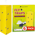LULUCATCH Fly Glue Trap, 6 Pack Adhesive Fly Traps, Gnat Traps Sticky Bug Catcher, Non-Toxic Odorless Yellow Sticky Trap Indoor for Flies, Moths, Mosquitoes, Flea, for Garage, Barn, Greenhouse & Room