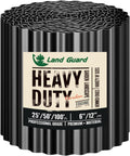 Land Guard Corrugated Garden Edging Border, 12" x 25' Landscape Paver Edging, Tall Landscape Edging, Fence for Garden, Flower Bed, Lawn and Landscape Edging (Glossy Black)