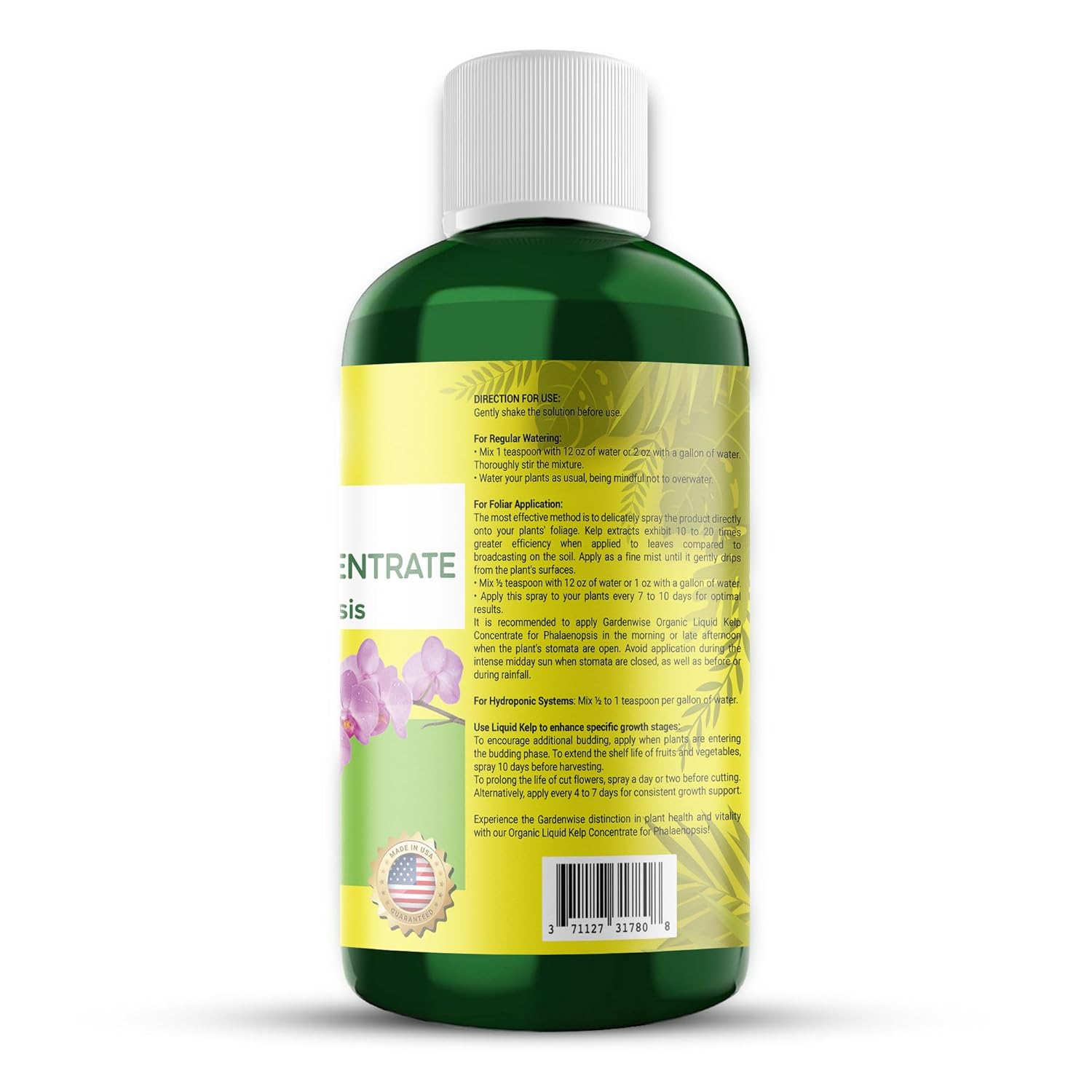 Organic Premium Kelp Seaweed Concentrate: Fertilizer for Orchid Plants; Indoor Orchid Fertilizer - Orchid Food - Orchid Plant Food (32 OZ)