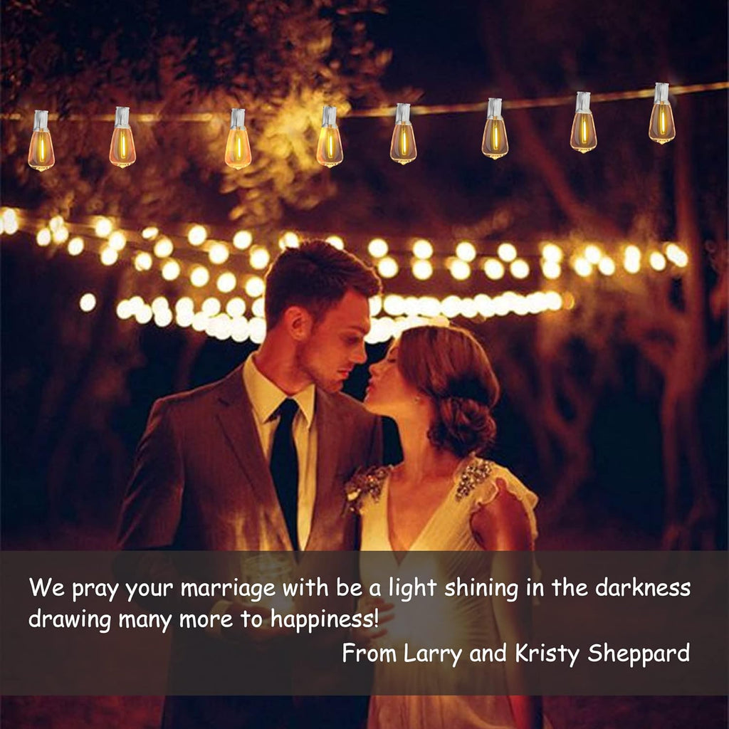 DAMAING Outdoor String Lights 200FT Waterproof,Patio String Lights for Outside with Shatterproof 104 Edison LED Bulbs,Vintage Dimmable Hanging Lights for Christmas,Wedding,2 Pack × 100FT White Cable
