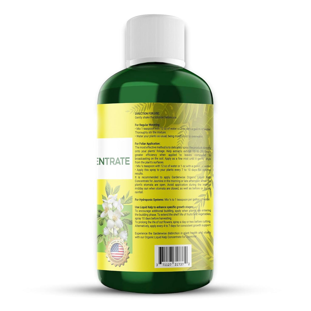 Organic Premium Kelp Seaweed Fertilizer for Jasmin - Liquid Fertilizer - Liquid Plant Food - Nutrient-Rich Soil Enhancer - Natural Plant Food for Jasmin (8 OZ)