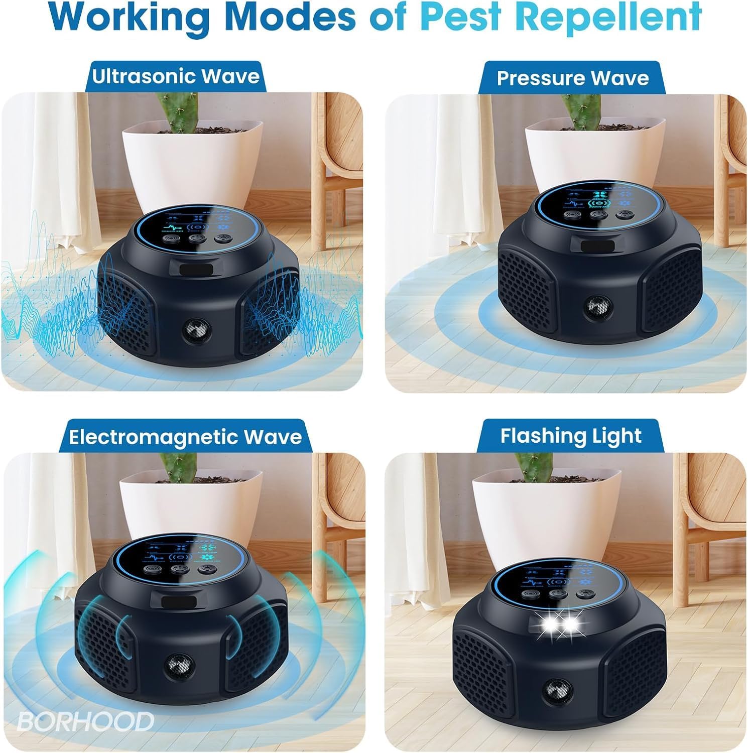 2 Pack Ultrasonic Rodent Repeller Plug-in,Indoor Electronic Device for Mice, Rats, Squirrels, Roaches, Ants, and Spiders for Home, Kitchen, Garage, Attic