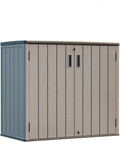 HOMSPARK 37 Cu.Ft Outdoor Storage Shed Weather Resistant, Multi Functional | Double-Wall Resin Storage Sheds & Outdoor Storage Box Waterproof for Backyard Garden Patio Lawn (Shallow Coffee)
