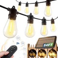 addlon 54FT(48+6) Solar String Lights Outdoor Waterproof with 3W High Power Panel USB Charging & Remote - Dimmable Solar Power Patio Lights for Porch, Garden, Yard, Market, Bistro - Super Bright