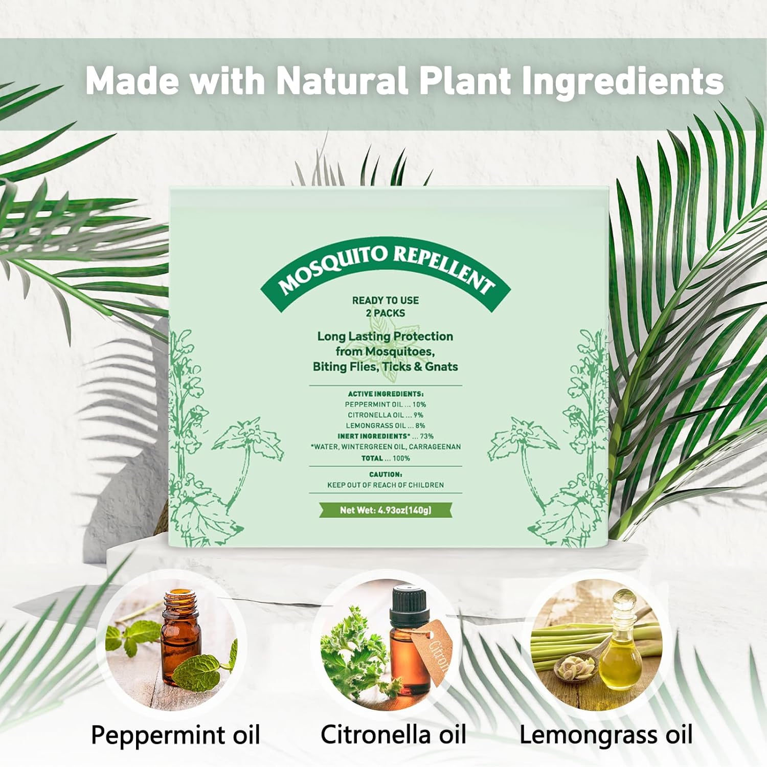 Mosquito Repellent, Peppermint Oil to Repel Mosquito, Ticks, Gnats and Pest, Insect Repellent for Indoor and Outdoor, 2 Packs