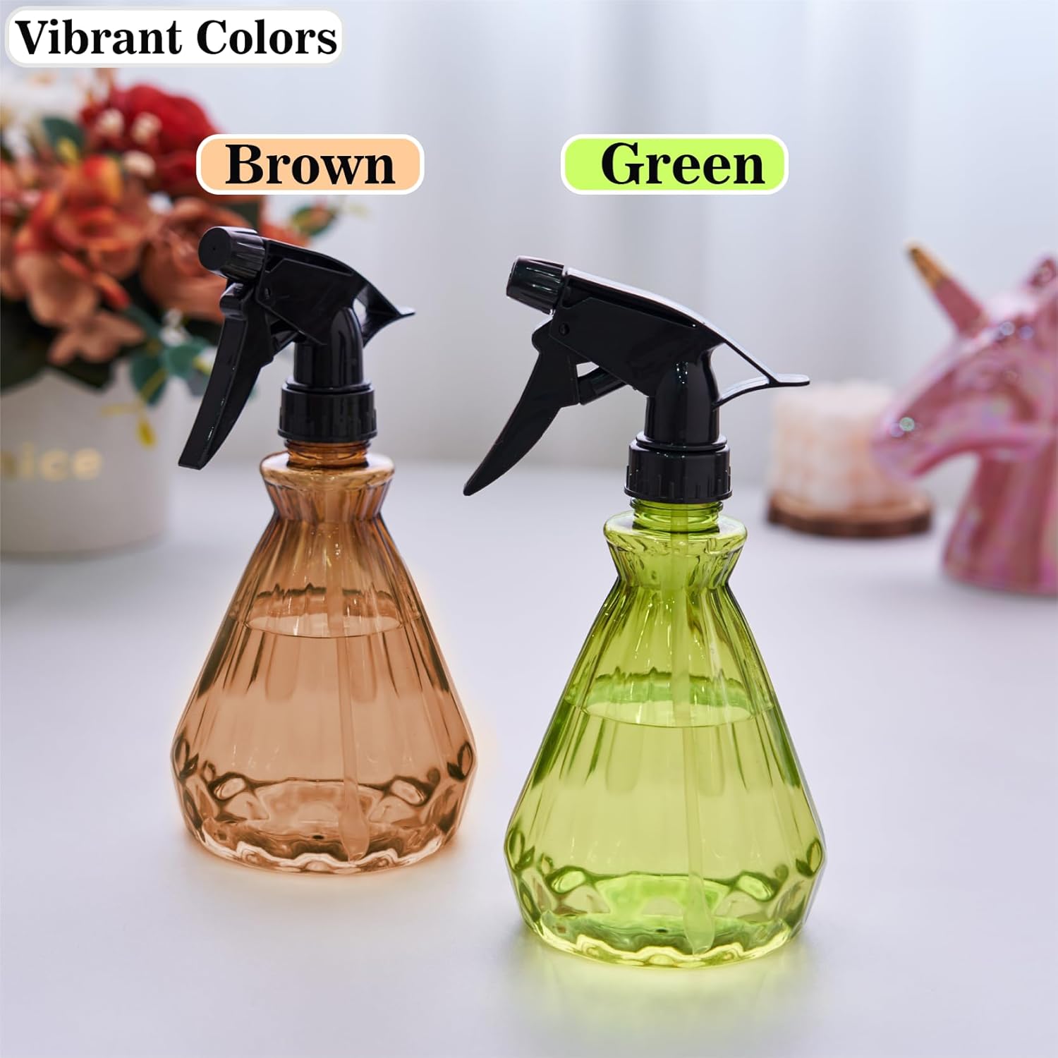 Hair Spray Bottles 17 oz (2 Pack) - Leak Proof, Adjustable Nozzle, Ultra Fine Continuous Water Mister for Hairstyling, Cleaning, Plants, Misting & Pet training
