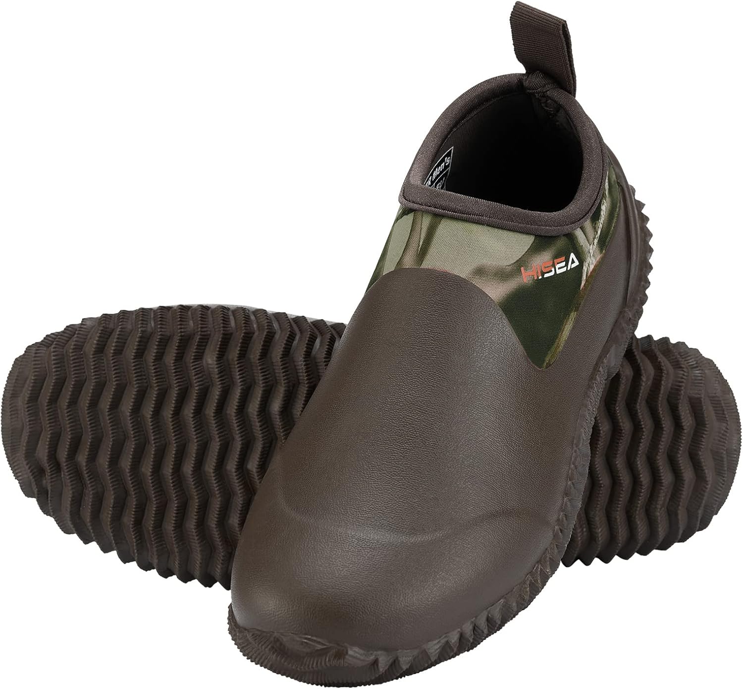 HISEA Unisex Waterproof Garden Shoes, Men's Rubber Rain Boots Women's Ankle Rain Shoes Neoprene Camp Booties Outdoor Slip-On Footwear for Gardening, Farming, Camping, Car Wash, Lawn Care and Yard Work