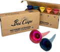 5 Pack, Bee Watering Station, 100% Handmade Porcelain, Bee and Butterfly Feeder for Garden, Outdoor Feeders for Thirsty Pollinators, Plastic Free, Bee Attracting Glaze (5, Bold Variety)