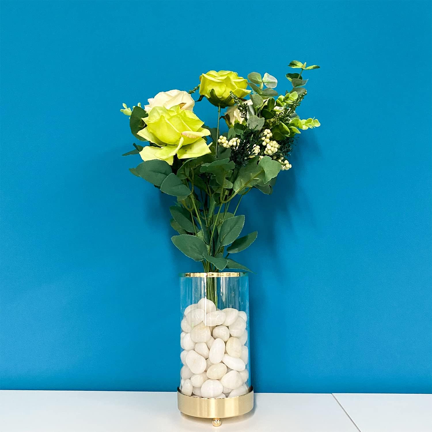 2lbs Small White Pebbles for Plants, 0.8-1.2 inch Decorative River Rocks for Plants, Aquariums, Landscaping. White Stones for Planter Vase and Outdoor Garden Rocks