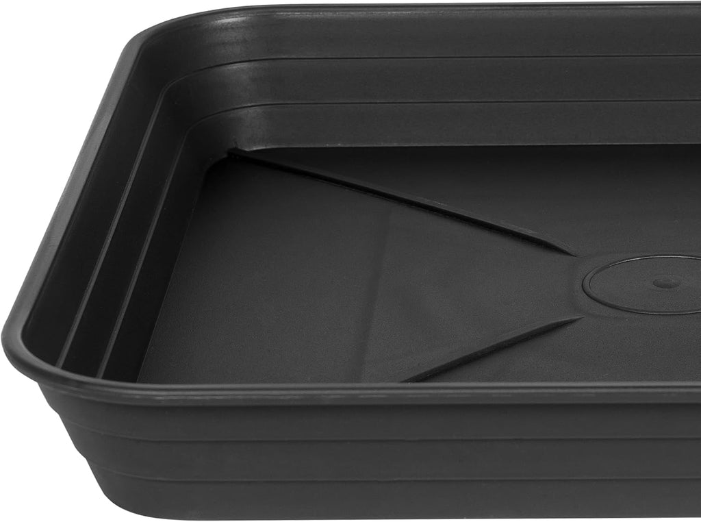 2 Pack Square Plant Saucer Tray 10 inch, 6 8 10 12 14 16 18 20 inch Heavy Duty Plastic Square Plant Saucers for Indoors Outdoor, Flower Planter Drip Trays for Pots, Seed Starting Tray