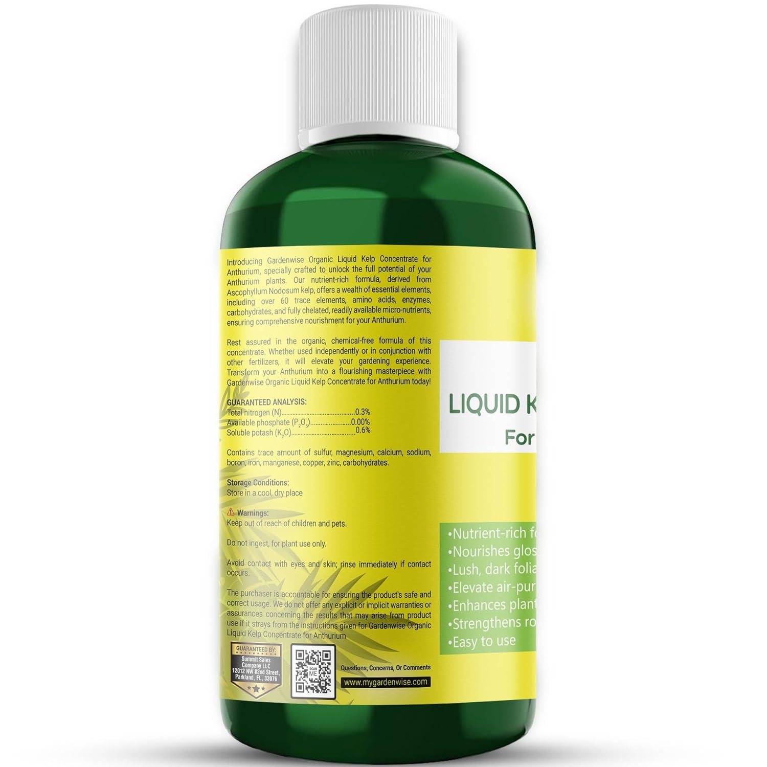 Organic Premium Seaweed Anthurium Fertilizer - Liquid Kelp Plant Food - Nutrient-Rich Soil Enhancer (32 OZ)