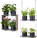Urban Garden Decor with Pots Included, Hanging Planters for Indoor Outdoor Plants, Hanging Flowerpots, Wall Hanging Plant Holder Window Plant Shelves (Stone Gray, Combo)