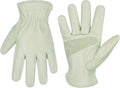 HLDD HANDLANDY Leather Work Gloves for Men & Women, Adjustable Wrist Cowhide Gardening Glove with Reinforced Palm for Driver