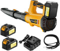 Leaf Blower Cordless, 20V Powerful Electric Leaf Blower with 2 Battery and Charger, 540 CFM/170 MPH Rechargeable Leaf Blowers, 6.0Ah Battery Powered Leaf Blowers for Lawn Care, 6 Speed Mode