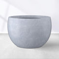 Kante 11.8" Dia Round Concrete Planter, Outdoor/Indoor Large Bowl Plant Pots with Drainage Hole and Rubber Plug for Garden Patio Balcony Home, Gray