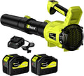 Leaf Blower Cordless,2 x 21V 6.0Ah Battery and Charger, with 680CFM 190MPH Electric Cordless Leaf Blower, 3-Variable Speed & Turbo Mode, Blowers for Lawn Care (5002 E) (Green)