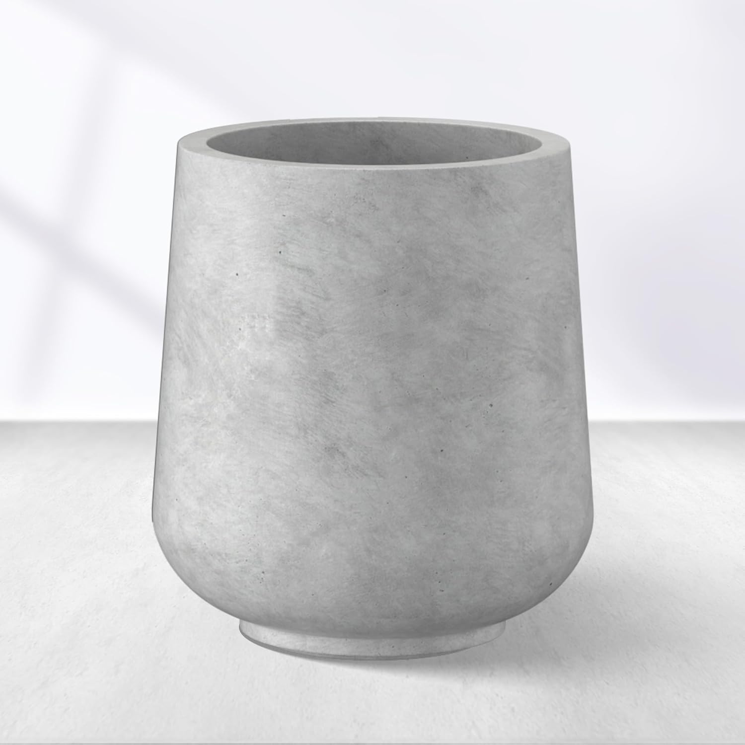 Kante 11.6" Dia Round Concrete Planter, Outdoor Indoor Large Plant Pots Containers with Drainage Hole and Rubber Plug for Home Garden Patio, Gray Concrete