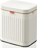 GloDeals Kitchen Trash Can with Lid, 2 in 1 Small Garbage Can Compost Bin Countertop, Wall-Mounted Under Sink Indoor Trash Bin for Kitchen, Bathroom, Cabinet Trash Can Hanging (4L, White/1.05 Gal)
