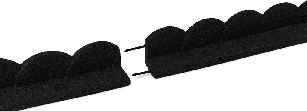 Playsafer L Shaped Flexible Rubber Scalloped Edger for Lawns Landscaping and Playground | Easy No Dig Installation| 4' Long (1, Black)
