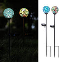 VCUTEKA Solar Garden Lights, Mosaic Solar Light Outdoor Waterproof LED Pathway Stake Light for Landscape Patio Yard Deck Walkway Decoration, 2 Pack