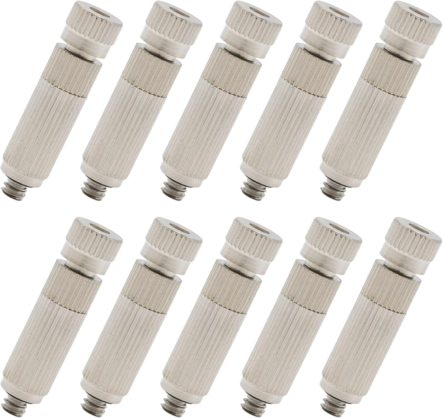 10 Pcs High Pressure Misting Nozzles Stainless Steel for Outdoor Cooling Misting System, High Pressure Anti Drip Cleanable, 3/16" Thread (0.8mm)