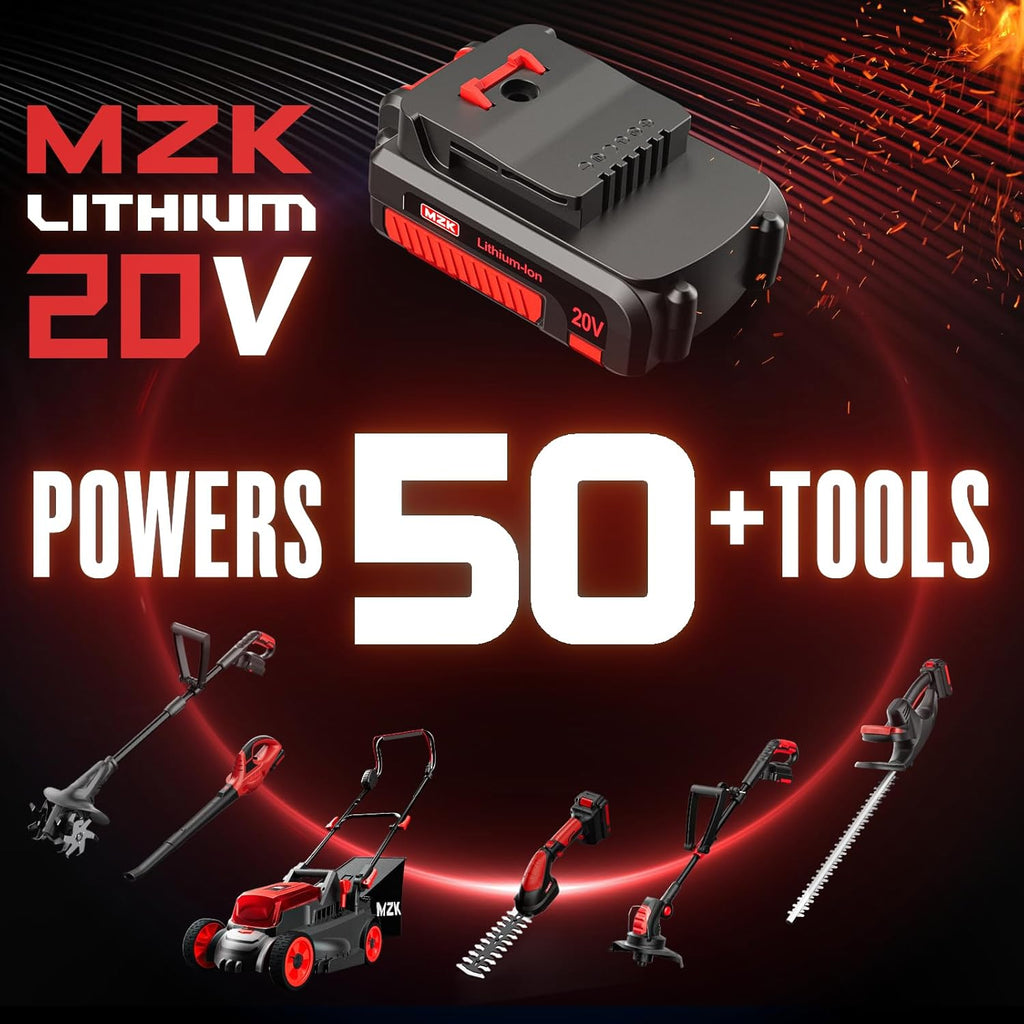 MZK 20V Cordless Tiller Cultivator with Steel Tines,8-inch Wide Battery Powered Garden Cultivator, 360RPM Electric Tiller for Lawn/Gardening/Soil Cultivation(2AH Battery&Charger Included),TC08D01