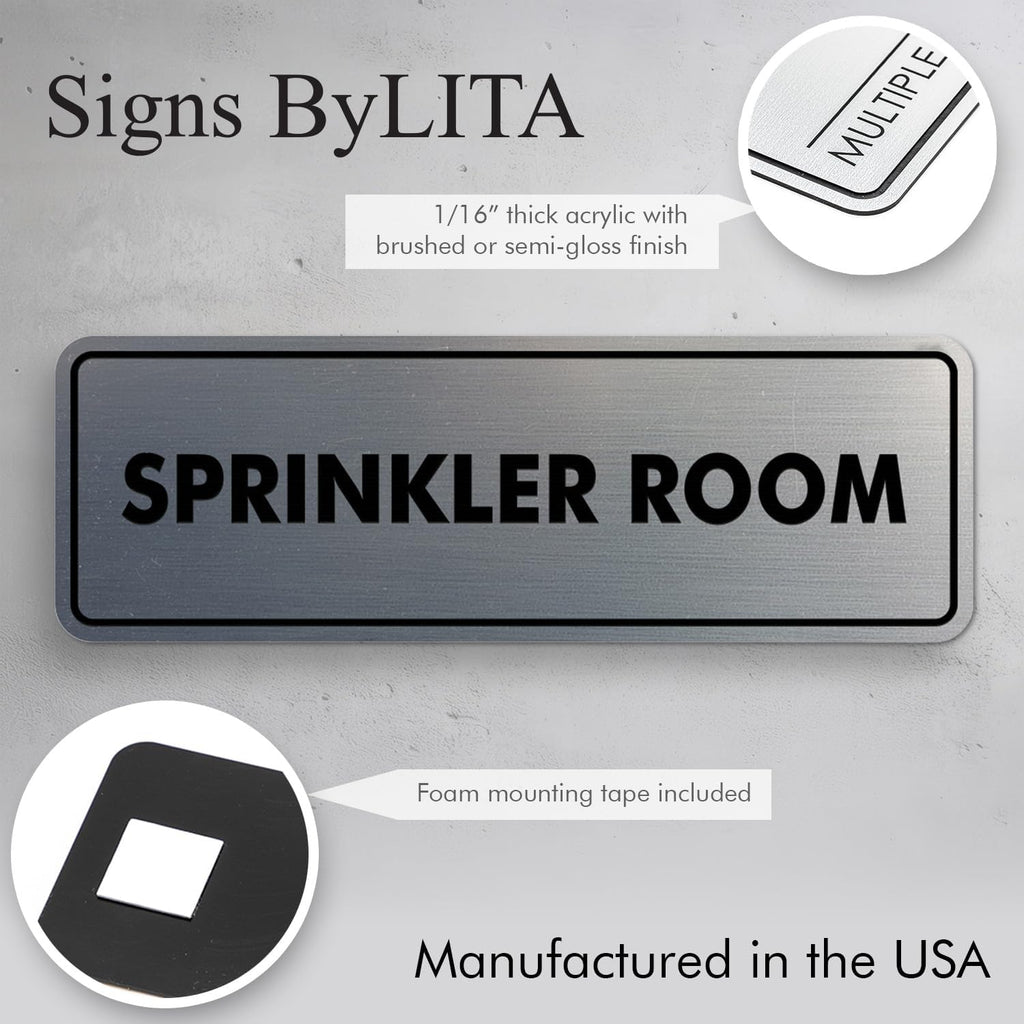Signs ByLITA Standard Sprinkler Room Sign (White/Red) - Small