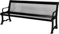 Coated Outdoor Furniture Heavy-Duty Outdoor Bench Thermoplastic Coated, Expanded Metal, Commercial-Grade Garden Bench, Made in America (Portable with Back, 4 Ft, Black)
