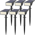 Solar Spot Lights Outdoor, Solar Lights Outdoor Waterproof IP65, 4 Lighting Modes Solar Powered Spotlights Yard Garden Landscape Pathway Solar Security Lights for Outside (Warm White, 6 Pack)